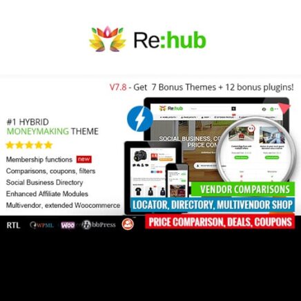 Rehub Price Comparison Affiliate Marketing Multi Vendor Store Community Theme