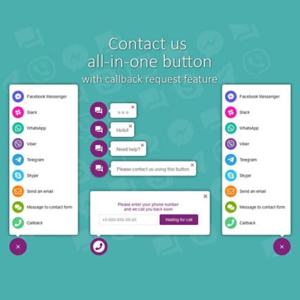 All In One Support Button Callback Request Whatsapp Messenger Telegram Livechat And More