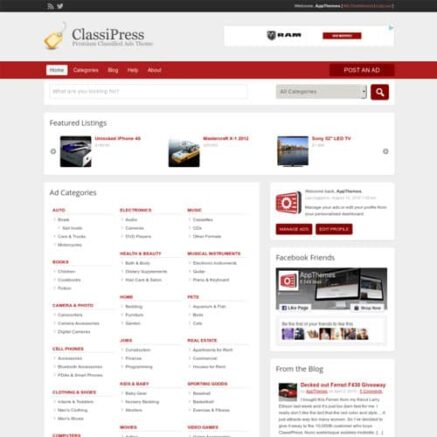 Appthemes Classipress Wordpress Classified Ads Theme