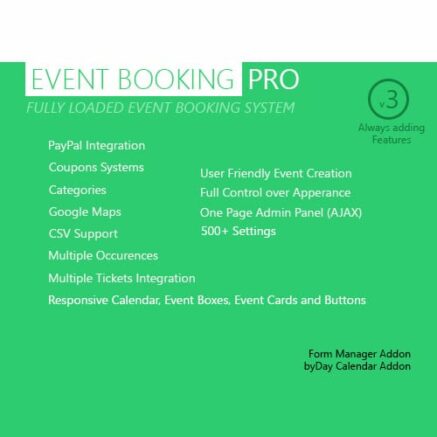 Event Booking Pro Wp Plugin Paypal Or Offline