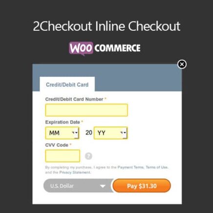 Woocommerce 2Checkout Inline Checkout