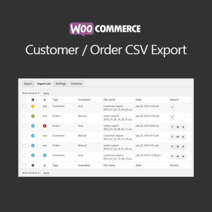 Woocommerce Customer Order Csv