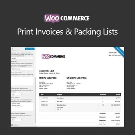 Woocommerce Print Invoices Packing Lists