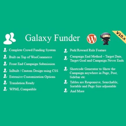 Galaxy Funder Woocommerce Crowdfunding System