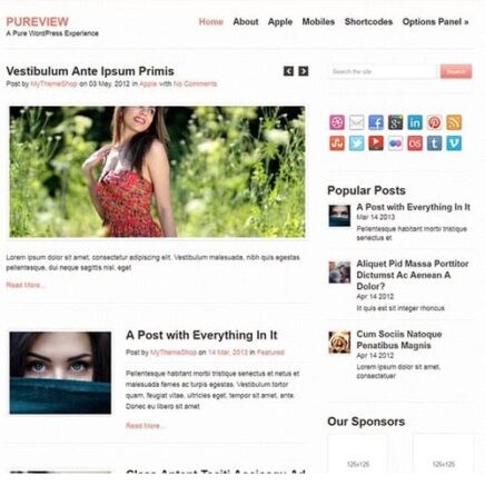 Mythemeshop Pureview Wordpress Theme