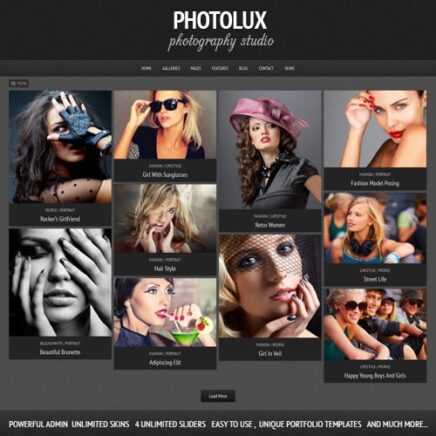 Photolux Photography Portfolio Wordpress Theme