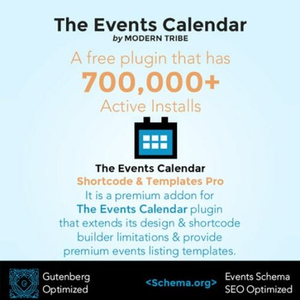 The Events Calendar Shortcode And Templates Pro Wordpress Plugin