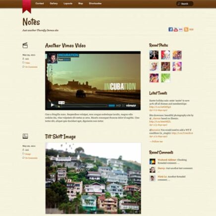 Themify Notes Wordpress Theme