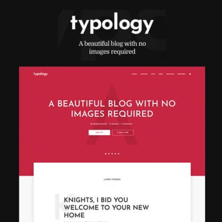 Typology Text Based Minimal Wordpress Blog Theme