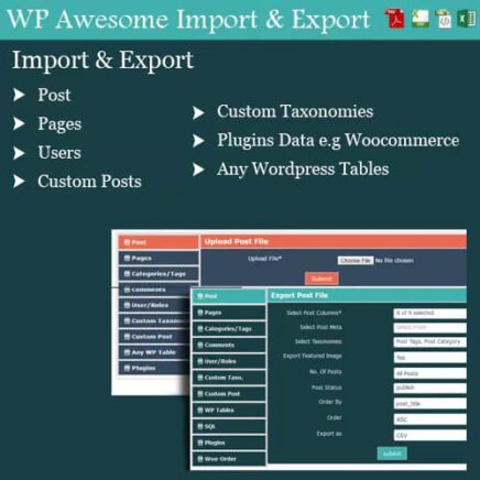 Wordpress Awesome Import Export Plugin