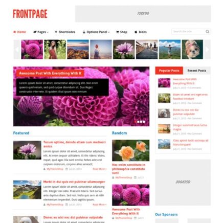 Mythemeshop Frontpage Wordpress Theme