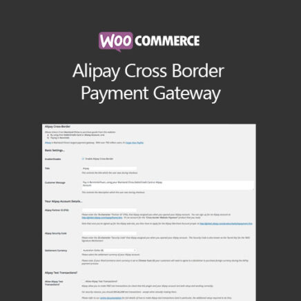 Woocommerce Alipay Cross Border Payment Gateway