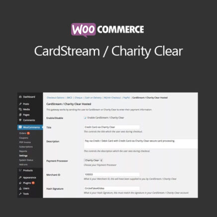 Woocommerce Cardstream Charity Clear