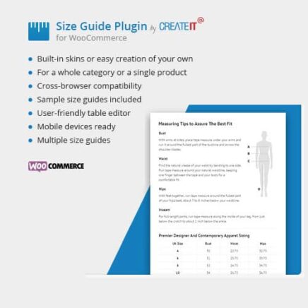 Woocommerce Product Size Guide