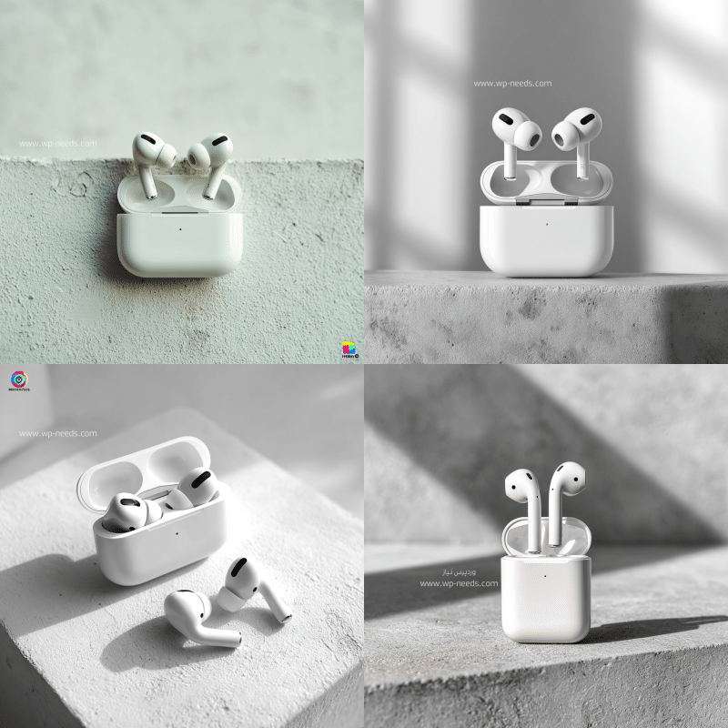 بهترین پرامپتها برای تولید تصویر محصول با هوش مصنوعی (Chatgpt و Midjourney) چیست؟ 4
یک جفت هدفون بیسیم سفید روی یک سطح بتنی صاف، پسزمینه کاملا سفید، نورپردازی روشن و یکنواخت، بدون سایه، ترکیببندی مرکزی، عکاسی محصول به سبک اسکاندیناوی