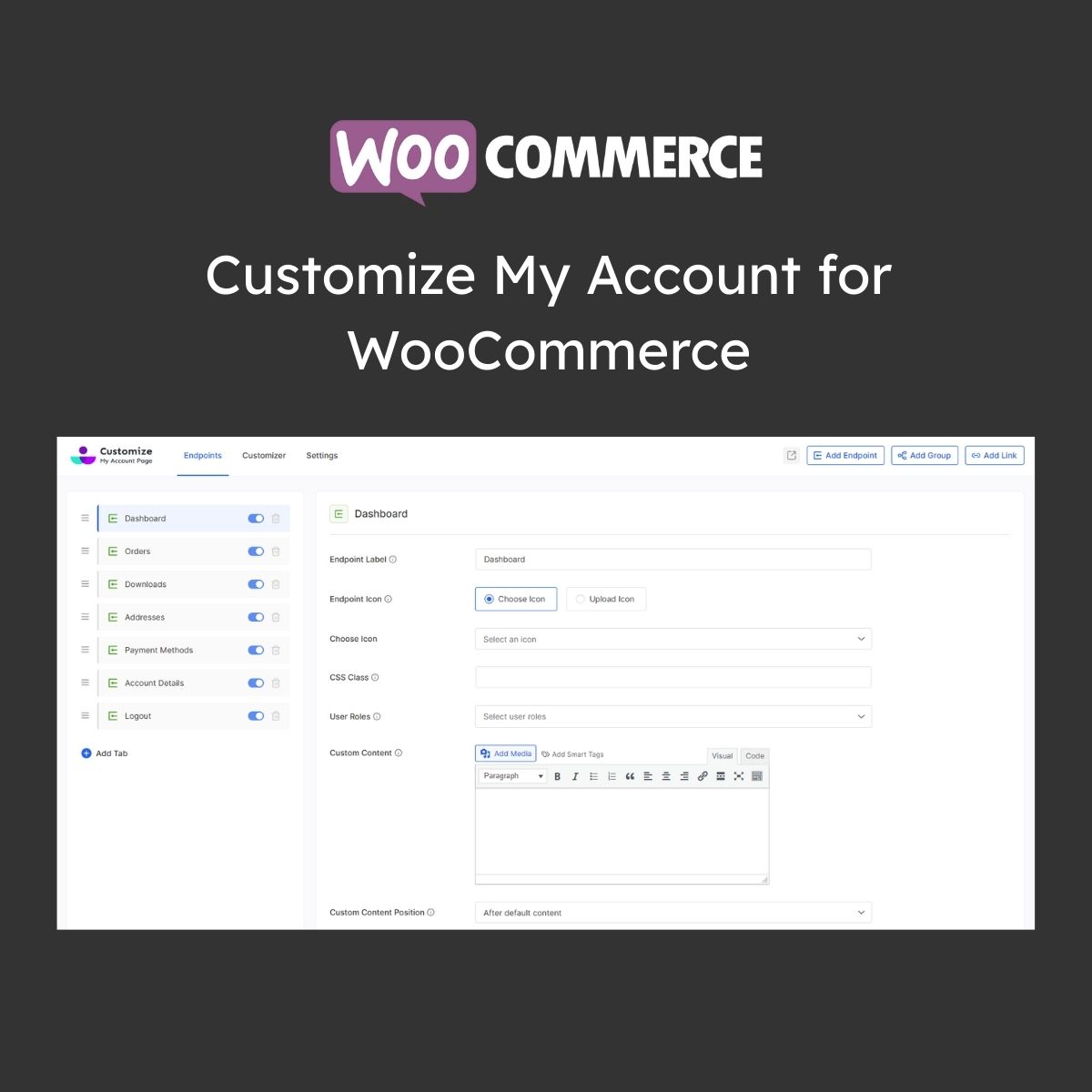 Customize My Account