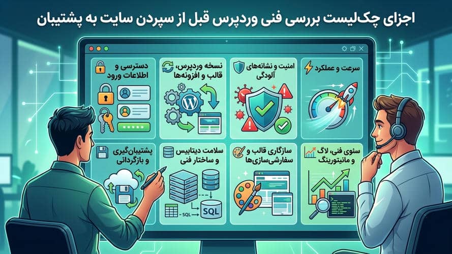 چک لیست بررسی فنی وردپرس قبل از سپردن سایت به پشتیبان چیست و چرا اهمیت دارد؟ 3 چک لیست بررسی فنی وردپرس قبل از سپردن سایت به پشتیبان شامل چه بخشهایی است؟