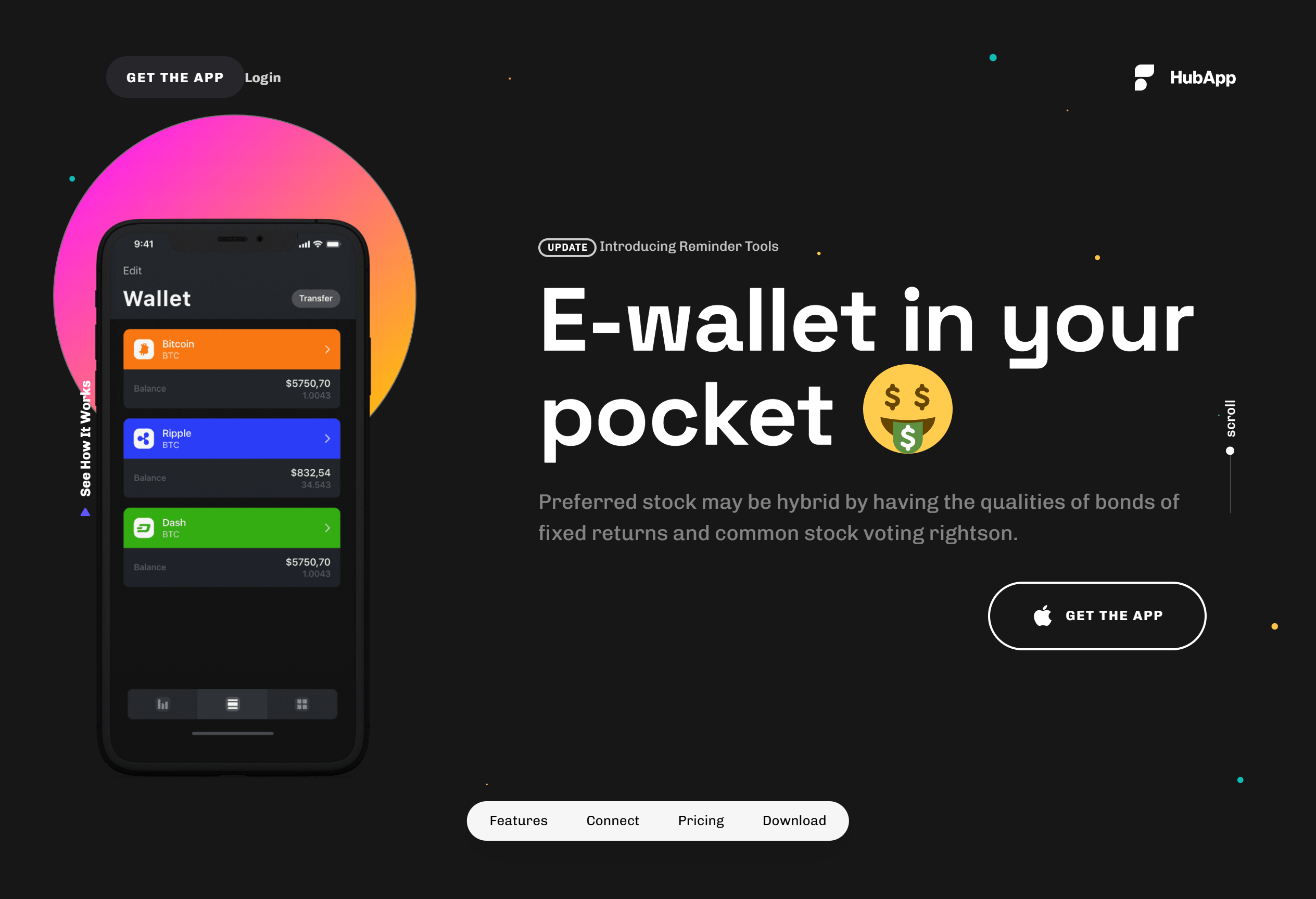 صفحه اصلی دموی Dark App روی سایتی فارسی، با لوگو و ستون عنوان در سمت راست و تصویر گوشی در سمت چپ